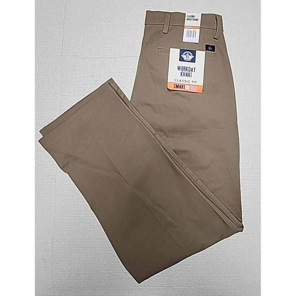 Dockers Pants Mens 36x32 Classic Fit Smart Flex Straight Khaki Workwear